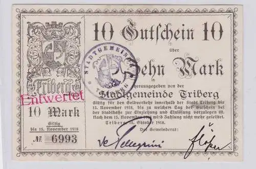 10 Mark Banknote Notgeld Stadtgemeinde Triberg 15.10.1918 (126083)