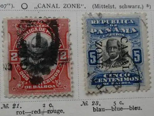 Seltene Briefmarkensammlung Canalzone Panama 1907 (129398)
