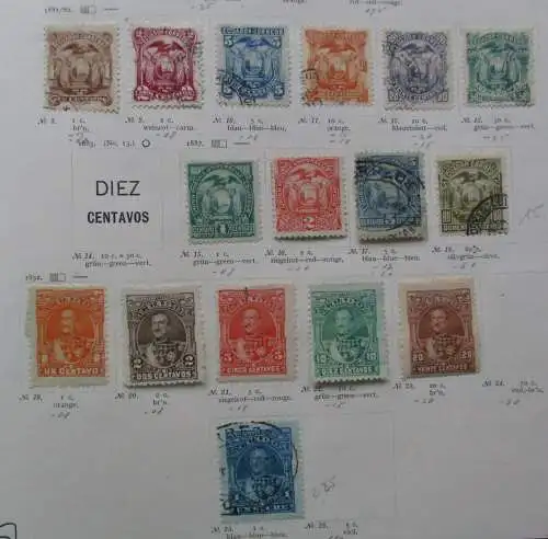 Seltene Briefmarkensammlung Ecuador 1881 bis 1911 (126176)