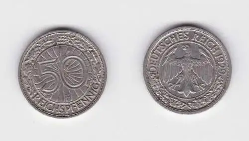 50 Pfennig Nickel Münze Weimarer Republik 1929 F (137234)