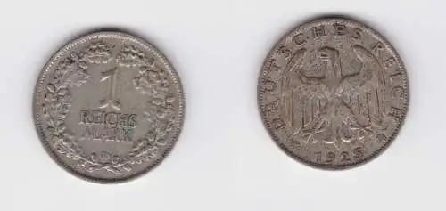1 Reichsmark Silber Münze Weimarer Republik 1925 D (137232)