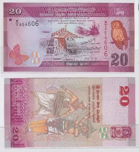 20 Rupees Rupien Banknote Central Bank of Sri Lanka 2010 kassenfrisch (123267)