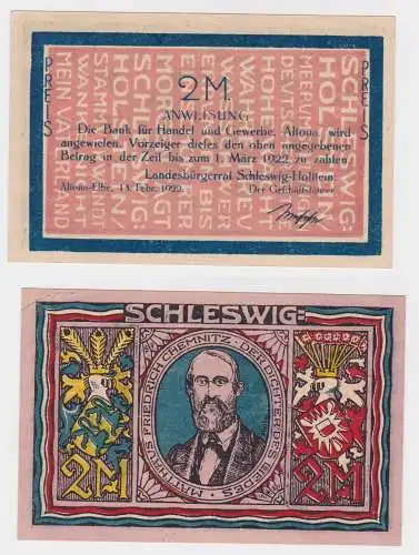 2 Mark Banknote Landesbürgerrat Altona Elbe 15.Februar 1922 (126234)