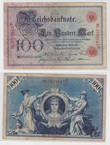 100 Mark Banknote Kaiserreich Deutsches Reich 17.04.1903 (133599)