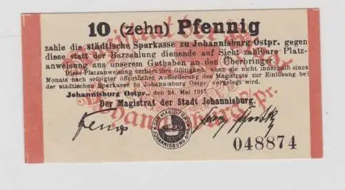 10 Pfennig Banknote Notgeld Stadt Johannisburg Pisz 24. Mai 1917 (136216)