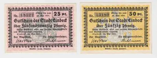 25 + 50 Pfennig Banknote Notgeld Stadt Einbeck Mai 1917 (135735)