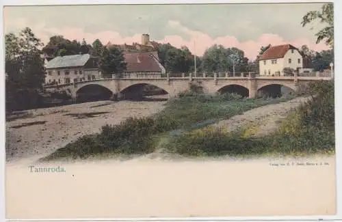 85132 Ak Tannroda Ortsansicht mit Brücke um 1900