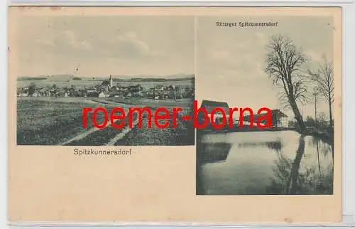 77801 Mehrbild Ak Spitzkunnersdorf Totale und Rittergut um 1920