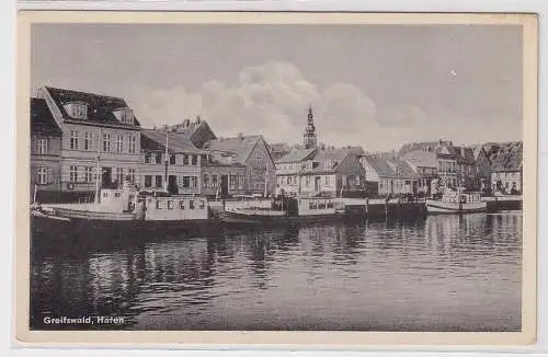 87258 Ak Greifswald - Partie am Hafen um 1910