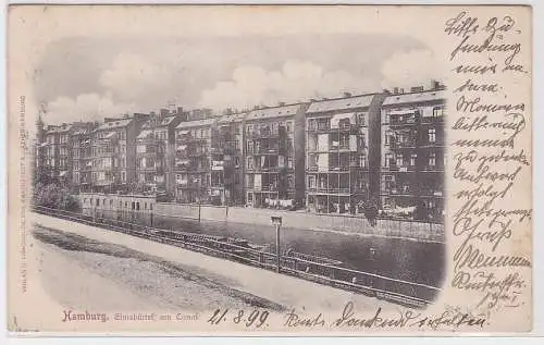 904710 Lithographie Ak Gruss aus Hamburg - Eimsbüttel am Canal 1899