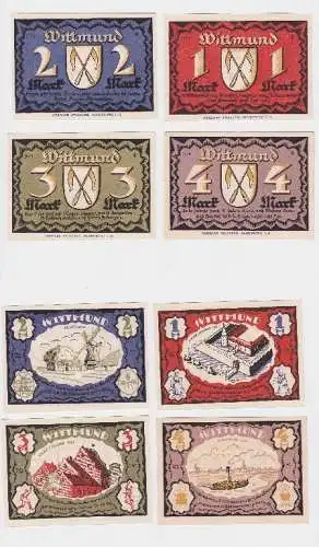 Komplette Serie mit 4 Notgeld Banknoten Wittmund 1922 (119252)