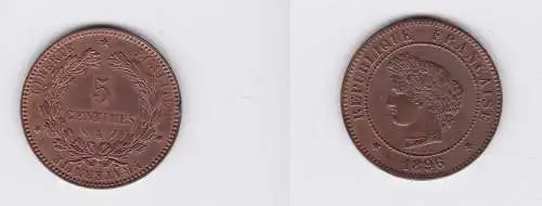 5 Centimes Kupfer Münze Frankreich 1896 vz (118448)