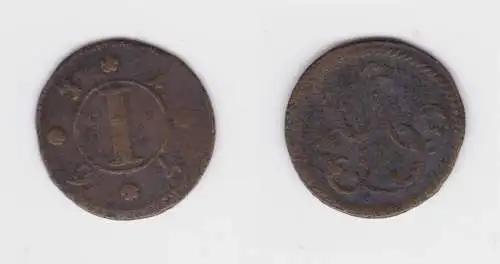 1 Pfennig Kupfer Münze Lippe Simon Aug. 1763 ss (136224)