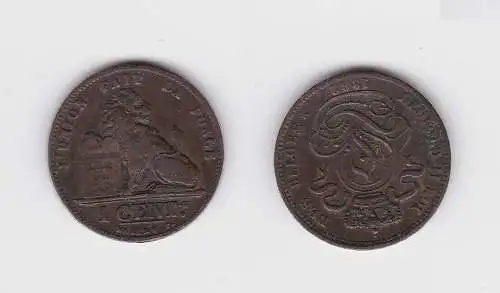 1 Centimes Kupfer Münze Belgien 1882 (134415)