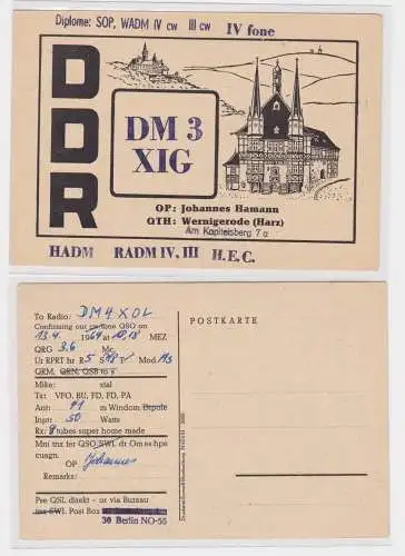 34292 QSL Karte Amateur Funker DDR Wernigerode Rathaus 1964