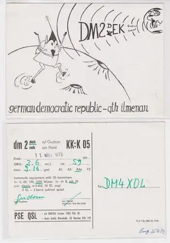 15124 QSL Karte Amateur Funker DDR GTH Ilmenau 1973