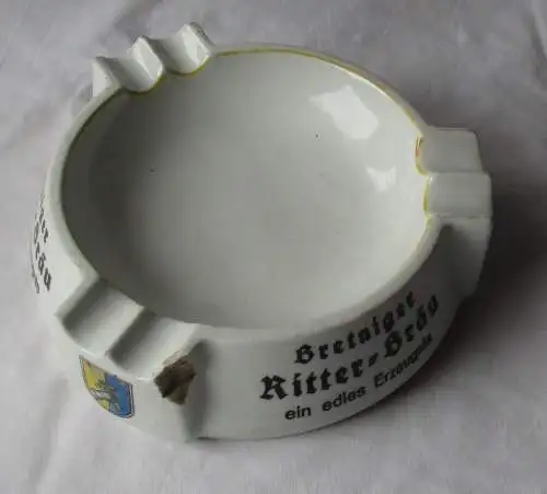 Reklame Aschenbecher Bretniger Ritter-Bräu ein edles Erzeugnis (112360)