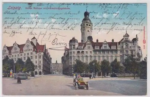 35748 Ak  Leipzig Neues Rathaus mit Verwaltungsgebäude 1911