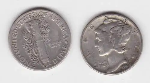 1 Dime Silber Münze USA 1944 Liberty (115880)