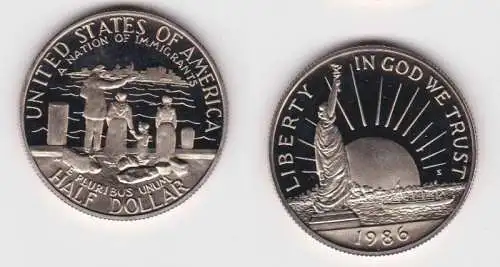 1/2 Dollar Münze USA 1986 Ellis Island 100 Jahre Freiheitsstatue (123533)
