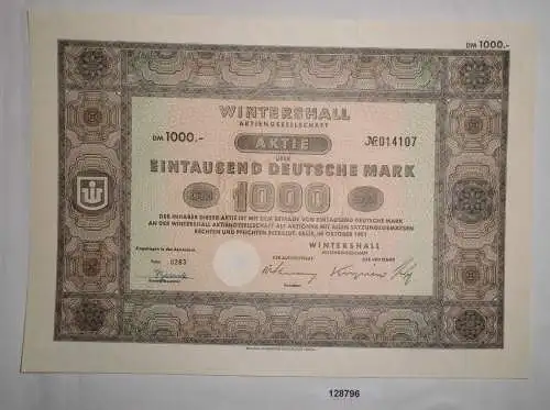 1000 Deutsche Mark Aktie Wintershall AG Celle Oktober 1951 (128796)