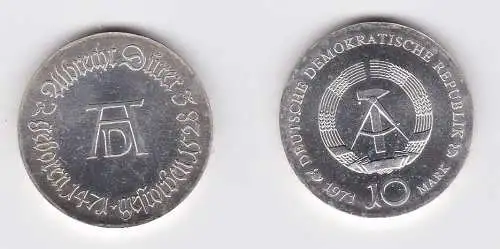 DDR Gedenk Silber Münze 10 Mark Albrecht Dürer 1971 Stempelglanz (128425)