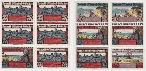 6 Banknoten Notgeld Gemeinde Grömitz in Holstein 12.5.1921 (151022)