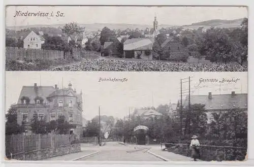 85976 Mehrbild Ak Niederwiesa in Sachsen Gaststätte Brauhof 1930