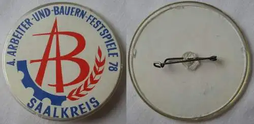 DDR Abzeichen 4.Arbeiter & Bauern Festspiele Saalkreis 1978 (148472)