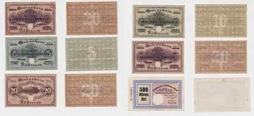 6 Banknoten Inflation Stadt Pößneck 1923 (126882)