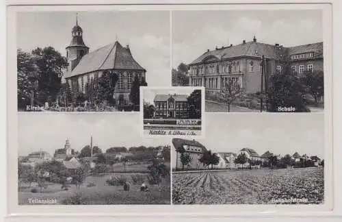 99313 Mehrbild Ak Kittlitz b. Löbau - Bahnhof, Kirche, Schule, Bahnhofsstr. 1940