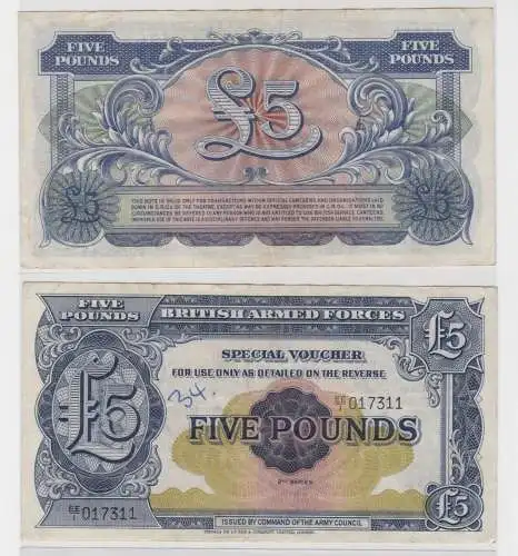 Britische Armee/Militär £ 5 Pounds Banknote Special Voucher (1958) (138735)