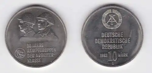 DDR Gedenk Münze 10 Mark 30 Jahre Kampfgruppen der Arbeiterklasse 1983 (136924)