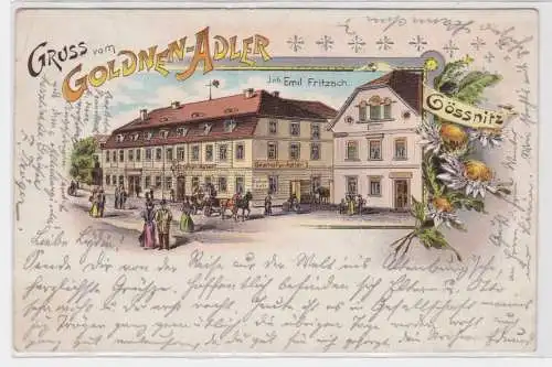 97298 Ak Lithographie Gruß vom goldenen Adler Gössnitz 1903