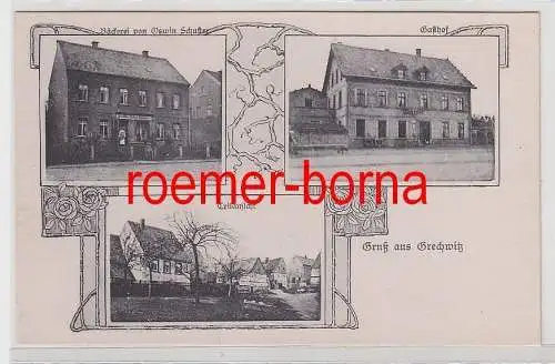 75332 Mehrbild Ak Gruß aus Greschwitz Bäckerei, Gasthof, Teilansicht um 1920