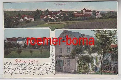 75373 Mehrbild Ak Gruß aus Zschaitz Totalansicht, Drogerie 1914