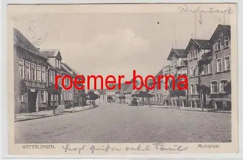 75702 Ak Weferlingen Marktplatz 1927