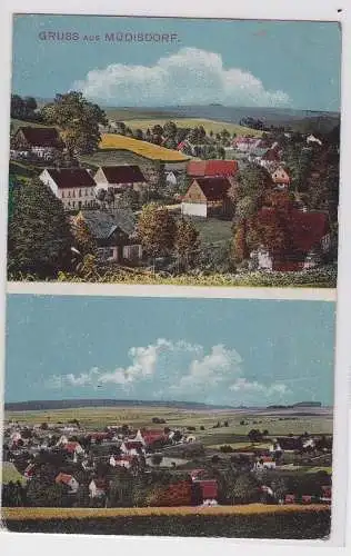 91478 Mehrbild AK Gruss aus Müdisdorf - Ortsansichten / Totalansicht 1916