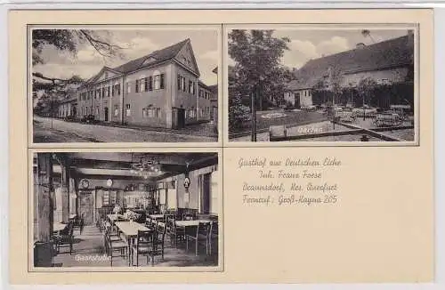 88764 Mehrbild Ak Braunsdorf Kreis Querfurt Gasthof zur deutschen Eiche um 1930