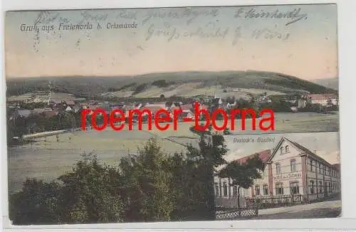 75496 Ak Gruß aus Freienorla b. Orlamünde Rostock´s Gasthof zum Schwan 1910
