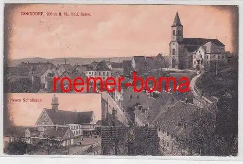 66108 Mehrbild Ak Bonndorf bad.Schwarzwald neues Schulhaus 1914