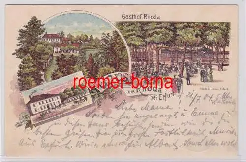 85695 Ak Lithographie Gruss aus Rhoda bei Erfurt 1904