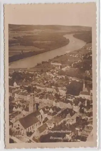 20974 Ak Fliegeraufnahme Braunau Oberösterreich 1937