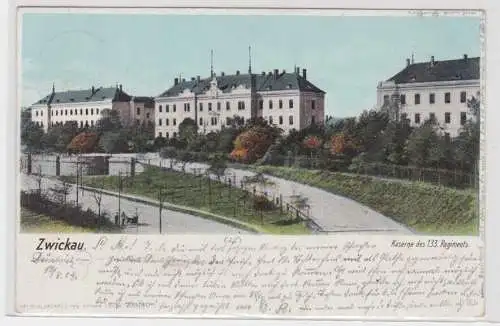 91774 Ak Zwickau in Sachsen Kaserne des 133.Regiments 1904