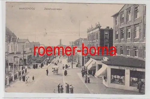 75754 Ak Wangeroog Zedeliusstrasse mit Buchhandlung Leuwer u. Hotel Hanken 1918