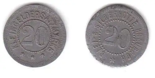 20 Pfennig Zink Notmünze Blei- & Silberhütte Braubach (111786)