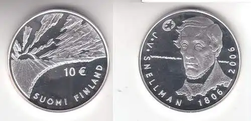 10 Euro Silbermünze Finnland J.V.Snellman 2006 (113053)