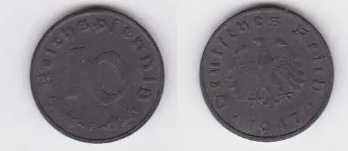 10 Reichspfennig Zink Münze 3.Reich 1947 F Jäger 375 (130124)