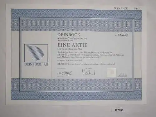 50 DM Aktie Deinböck Immobilien-Vermögensverwaltung AG Salzgitter 1997 (127693)