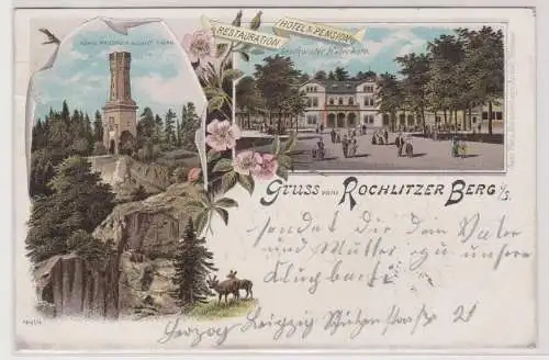 75169 AK Gruss vom Rochlitzer Berg  Restauration, Hotel & Pension Haberkorn 1900